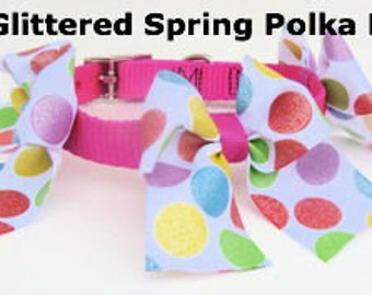 Easter Large Custom Bow Collars, Spring Collars, Glitter Bows, Gingham Bows, Floral Bows