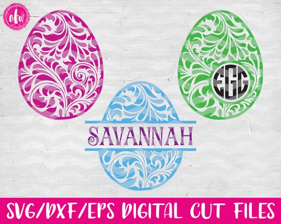 Download Flourish Patterned Easter Eggs SVG DXF EPS Cut Files