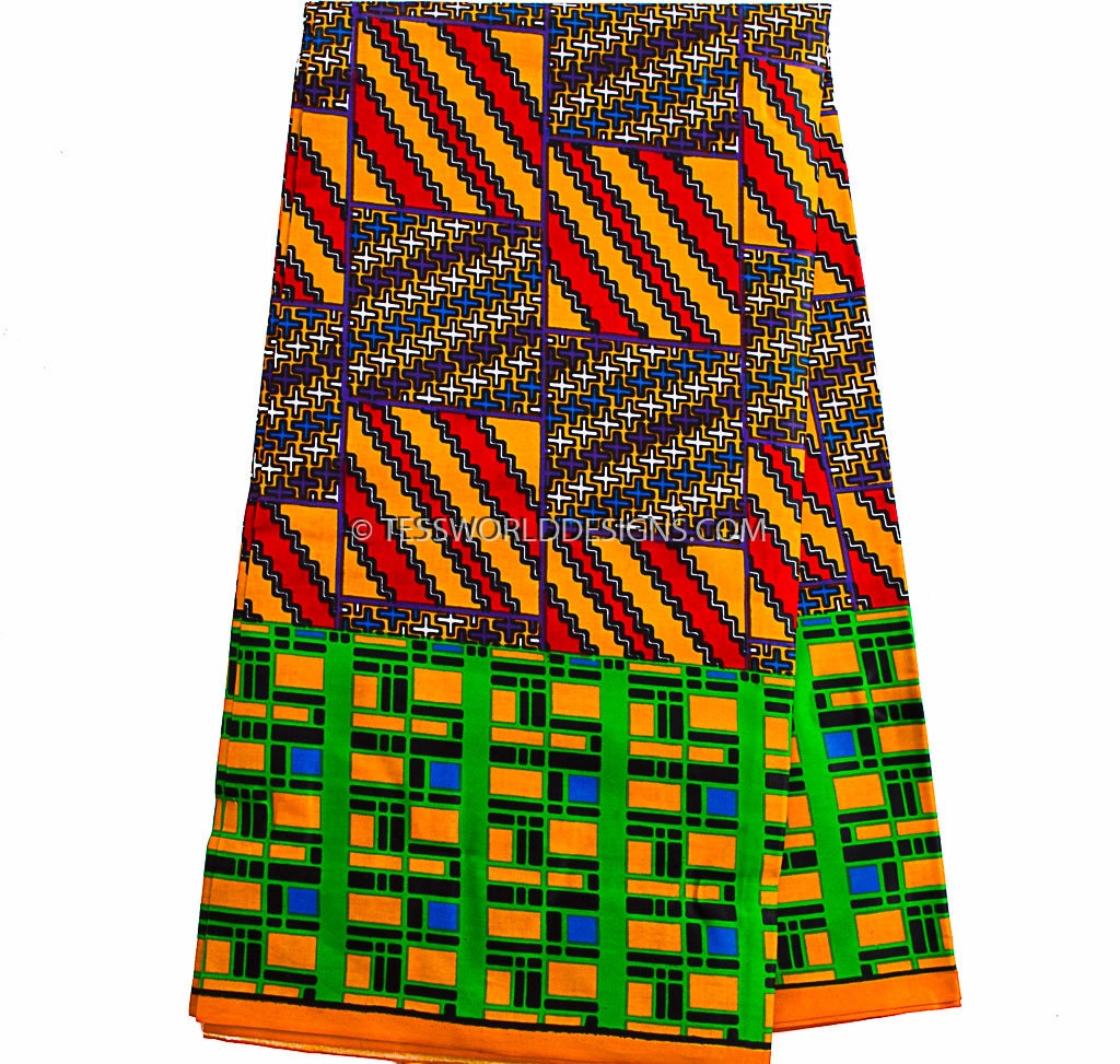 Ankara fabric /Kente cloth fabric /African Kente print /Kente