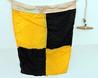 Nautical Flag Signal Pennant Letter L Office Yellow and Black Checkered Flag Man Cave Signal Flag