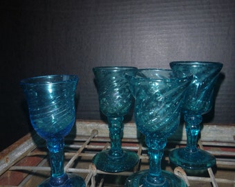 Vintage Blue Stemware (Set of 4 glasses )
