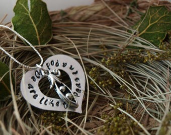 Women's Hand Stamped "We Are Like Two Peas in a Pod" Charm Pendant Necklace | Peas in a Pod Jewelry | Two Peas in a Pod Charm | Gift For Her