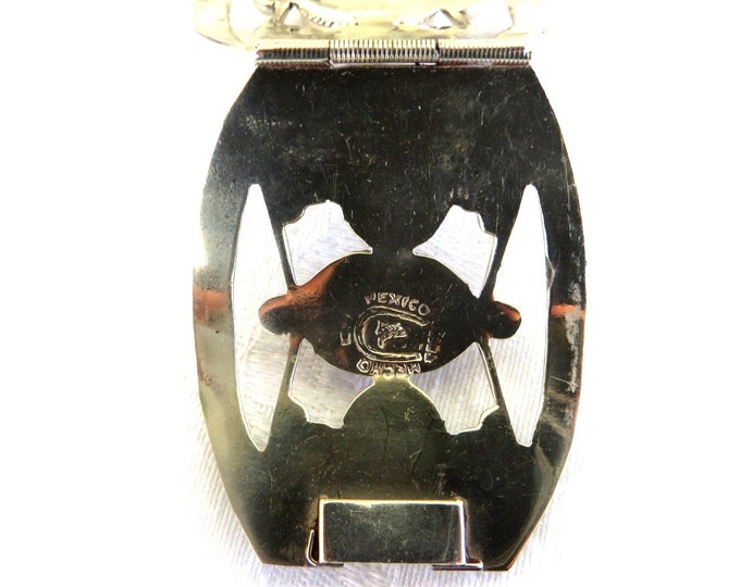 Sterling Fire Opal Bracelet, Artisan Handcrafted Mexico, Vintage Ornate Mexico Silver Bracelet, Signed