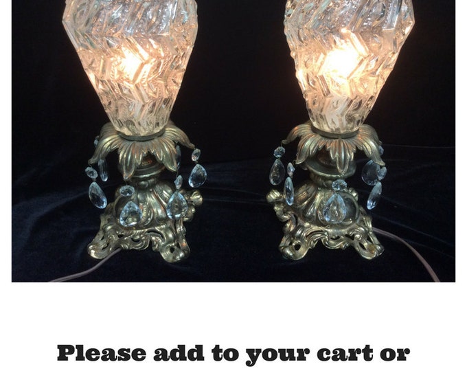 Set of 2 Table Lamps, Brass Lamps, Mid Century Modern, Vintage Lamps, Gift For Christmas