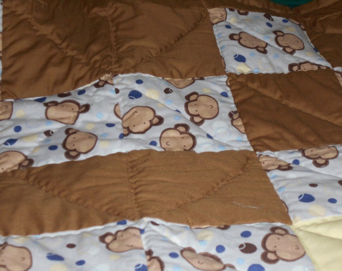 Monkey Face Child Quilt, Animal Quilt, Children s Quilt and Baby Quilt(2)