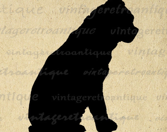 Printable Dog Silhouette Digital Image Download Graphic Antique Clip Art Jpg Png Eps HQ 300dpi No.3272