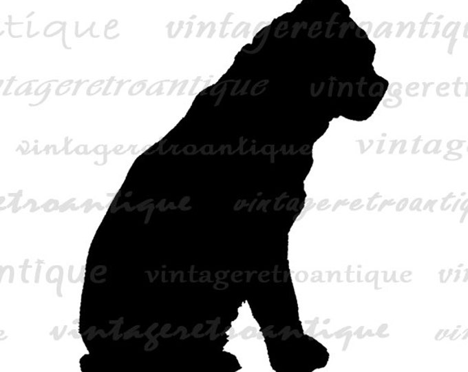 Printable Dog Silhouette Digital Image Download Graphic Antique Clip Art Jpg Png Eps HQ 300dpi No.3272