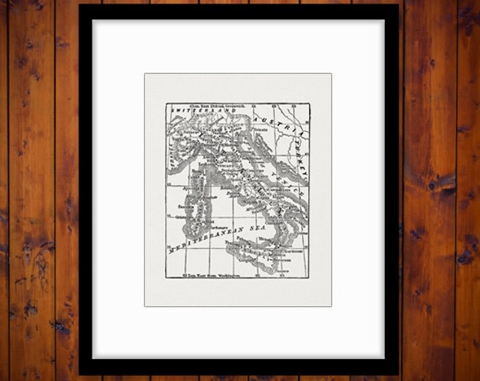 Digital Antique Map of Italy Image Graphic Italian Map Printable Download Vintage Clip Art Jpg Png Eps HQ 300dpi No.3587