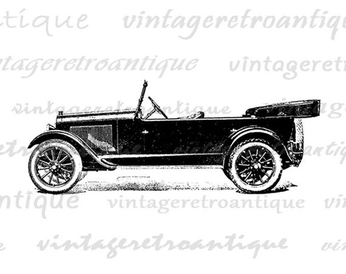 Printable Graphic Antique Automobile Old Car Download Digital Image Vintage Clip Art for Transfers Printing etc HQ 300dpi No.3425