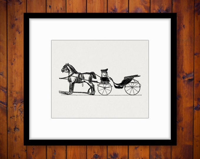 Digital Printable Horse Carriage Download Horses Image Graphic Artwork Vintage Clip Art Jpg Png Eps HQ 300dpi No.3703