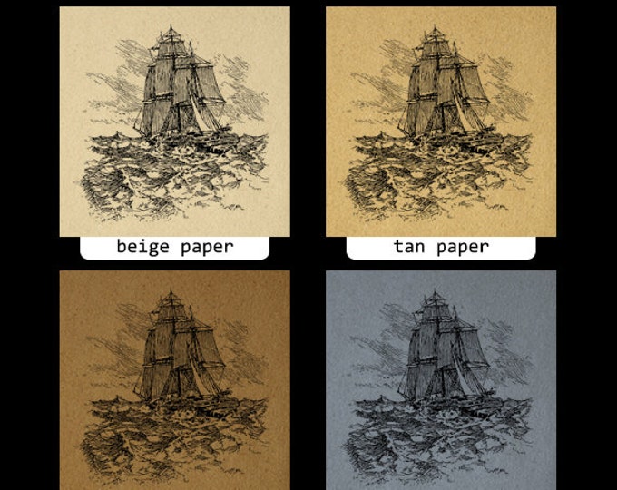 Digital Image Antique Ship Download Printable Graphic Artwork Vintage Clip Art Jpg Png Eps HQ 300dpi No.2401