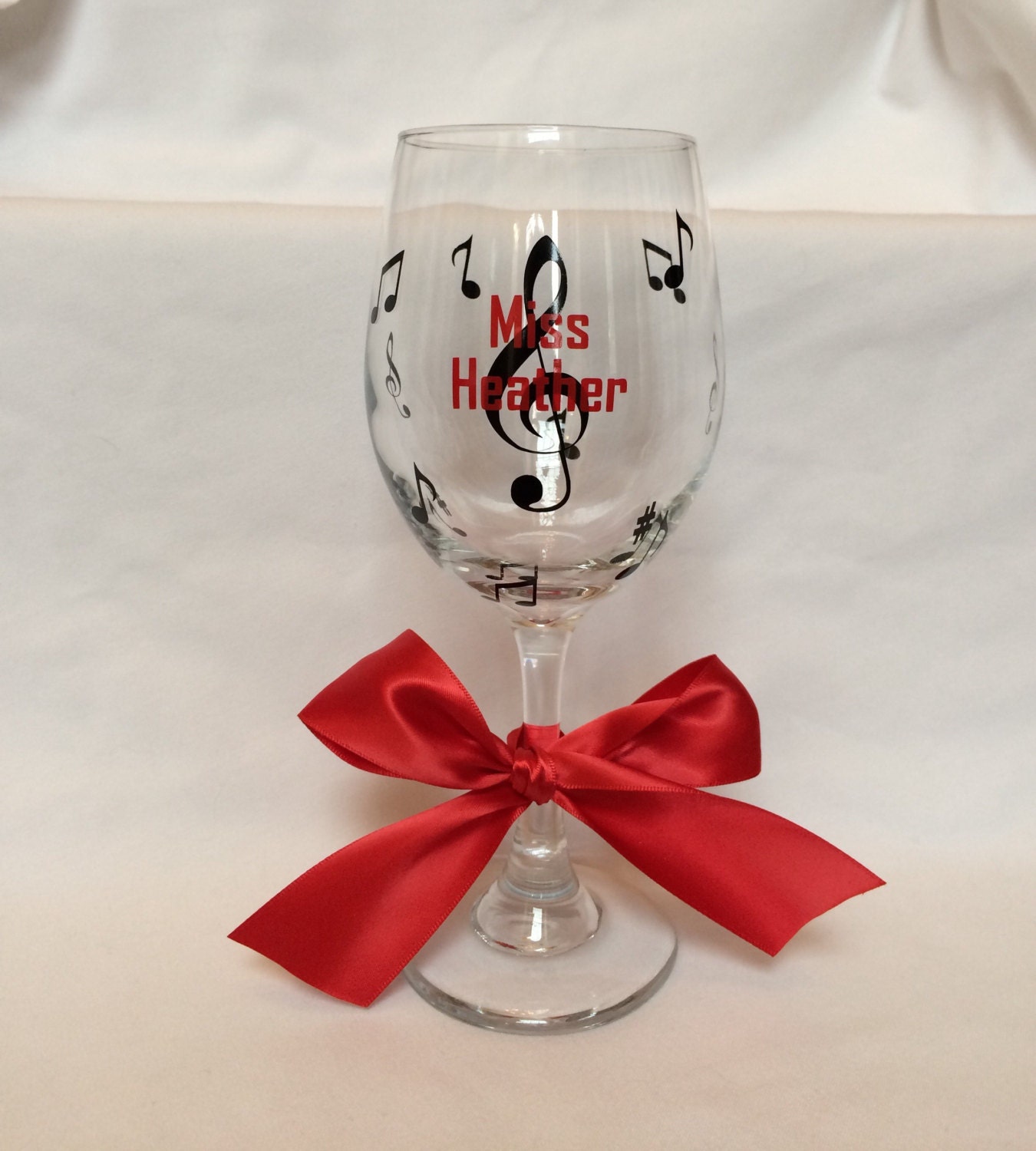 Music Wine glass personalized monogrammed wine glass