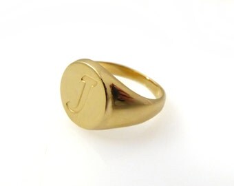14k Pinky ring. Monogram ring. Unisex ring. Monogram ring. Initial ring. Gift for her.signet ring. Personalized ring. Personalized gift.1746