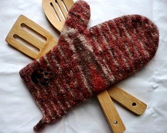 Handmade Felted Oven Mitt