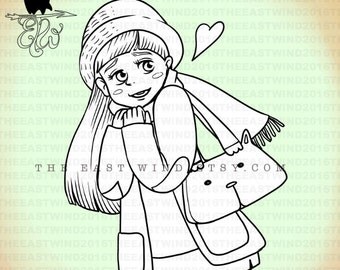 Digital stamp- 'Winter Romance ' - 300 dpi 2 JPEG/PNG files - MAC0245