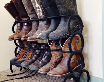 Horseshoe boot rack | Etsy