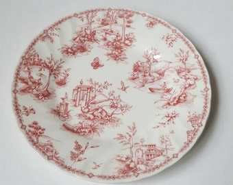 Churchill Toile Pink TWO salad plates