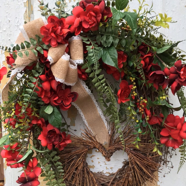 Wreaths unique wall baskets and floral by FlowerPowerOhio on Etsy