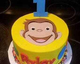 curious george cake topper set