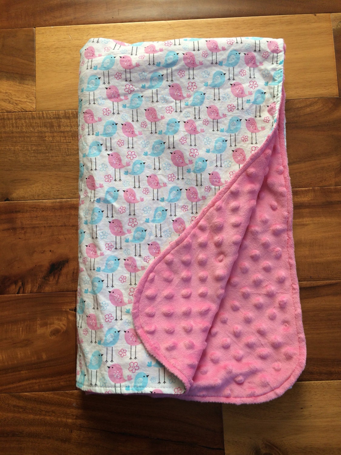 Baby blanket // Pink and blue baby blanket // by JillLeedyDesigns