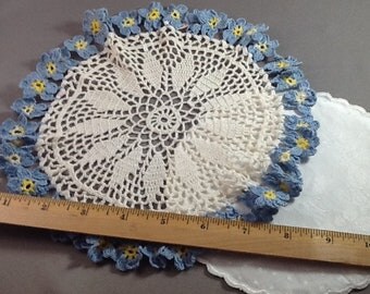 2 Vintage Doilies for Miniature Tablecloths