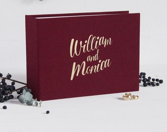 Wedding Album Marsala Instax Mini Guestbook Gold Foil Lettering, Instax picture album, Birthday Album, Guestbook Ideas - by Liumy