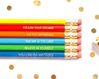 Don't Forget to be Awesome pencil set Set of 6 Hex