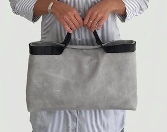 grey over shoulder bag