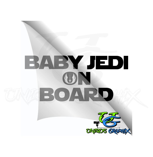 Star Wars Inspired Baby Jedi on Board Decal Sticker