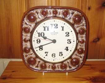 1970s Vintage Junghans/Herbolzheimer West German Ceramic Wall Clock