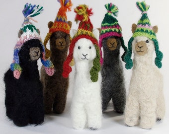Felted 4" Alpaca Sculptures ~ Needle Felt Animals