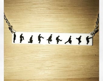 Monty Python Inspired Ministry of Silly Walks Acrylic Necklace