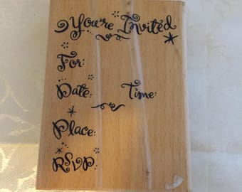 D037 Your Invited Rubber Stamp