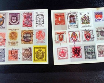 Postage Stamps of the World Sticker Set in a Cardboard Envelope