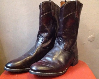 Vintage oxblood leather pecos Western cowboy boots 8.5 rockabilly made in USA