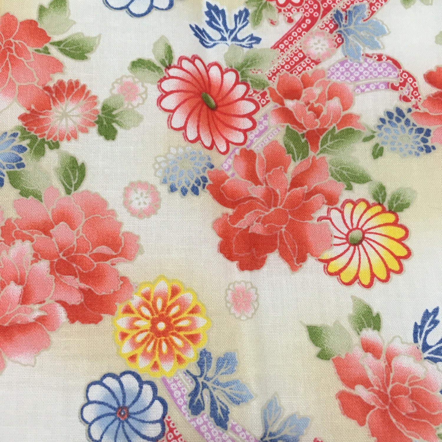 Tenugui Japanese floral fabric wrapping cloth by SmithjackJapan