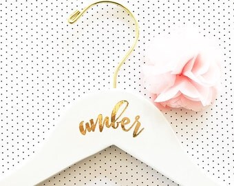 Bridesmaid Hangers Set of 6 , 7 , 8, 9 , 10 or set of 4 or 5 - YOU CHOOSE QTY Bridal Party Hangers (EB3169) Wedding Hangers