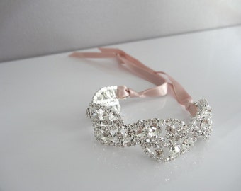 Rhinestones and Pink Ribbon powder bracelet
