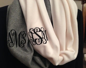 Monogrammed Fleece Infinity Scarf