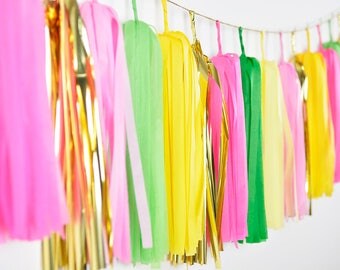 Flamingo and Pineapple Tassel Garland, Tropical Party Banner, Flamingo Birthday, Pineapple Party Garland, Baby Shower, First Birthday Banner