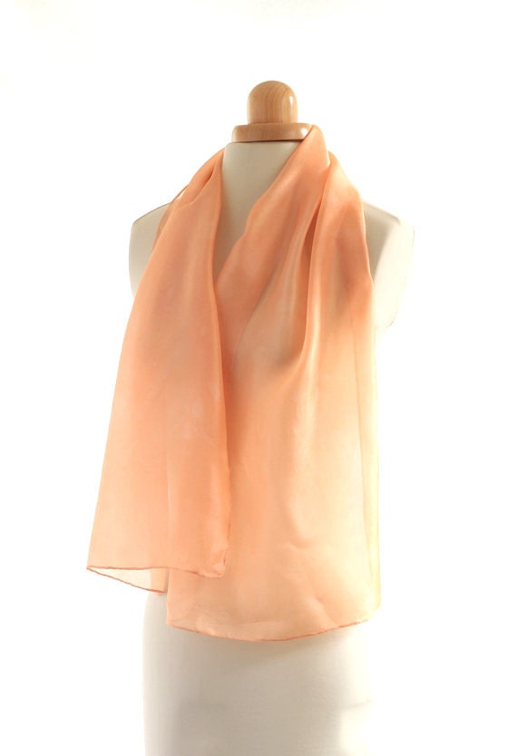 pink silk scarf peach shawl light silk naturally dyed scarf light peach shawl