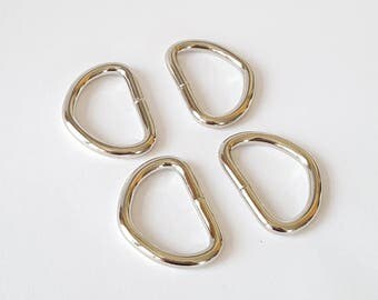 DESTASH 7/8" Nickle Plated Welded D-rings - Pack of 10