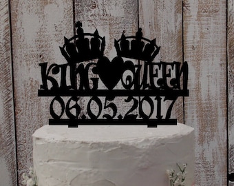 wedding cake topper "king and queen" -- wedding, cake, topper, personalized