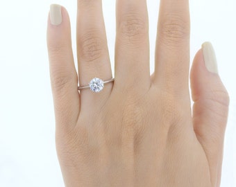 Diamond Engagement Ring 1 Carat Diamond with White Gold Ring Engagement Gift For Her Diamond Gold Ring Engagement Accessory FREE SHIPPING