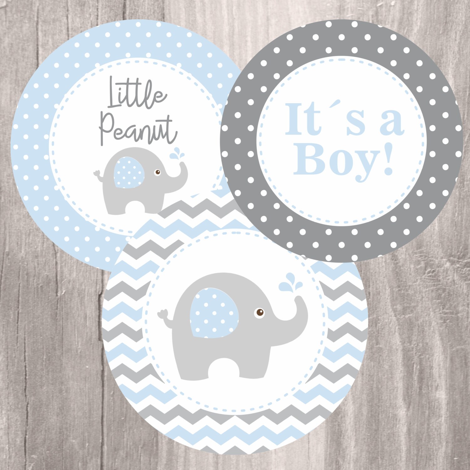 Blue Elephant Baby Shower Printable Centerpieces Blue and