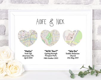 Map Engagement gift, engagement map gift, Map Engagement gifts for couples, Map art print, Engagement map, Map gift, map print, PRINT ONLY
