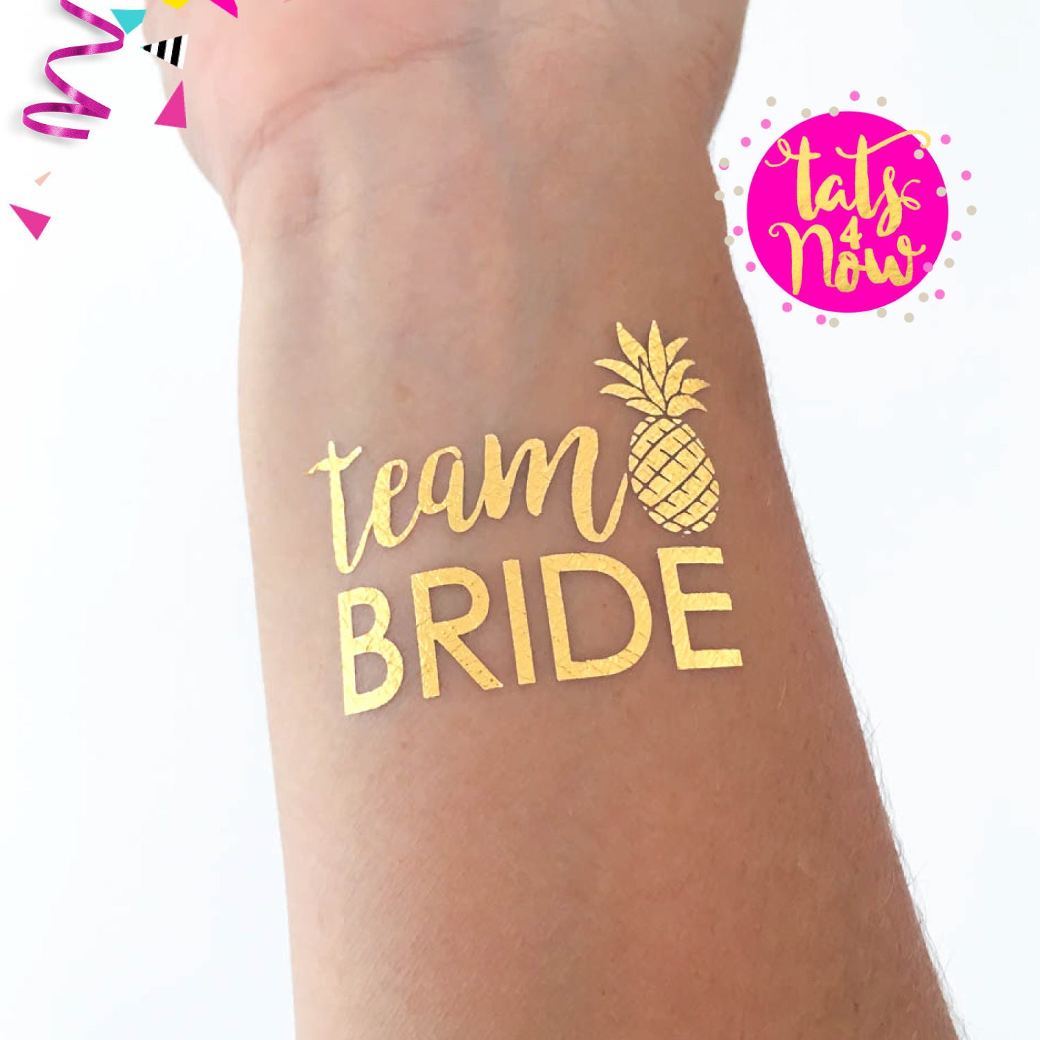 team bride pineapple tattoo gold temporary tattoos super fun team bride pineapple tattoo gold temporary tattoos super fun