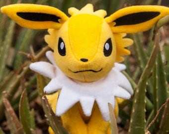 Jolteon Plush-Light Up Jolteon-Jolteon-Pokemon Plush-Pokemon-Fan Art-Upcycled