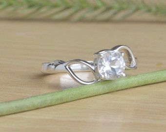 White Topaz Gemstone Ring, 925 Sterling Silver Ring, Bezel Set Ring, Designer Ring, Clear Quartz Gift Jewelry, All Ring Sizes , Unique Ring