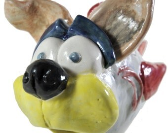 Francesco pesce dog collectible ceramic art sculpture italdesign Fazal-Italian ceramics-surrealism art modern art